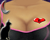 E heart breast tattoo