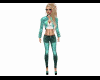 Teal flower jeans outfit