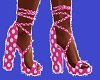 pink n white polka heels