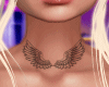 e# wings neck tattoo