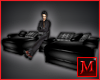 JM BlackSettee Couch Set