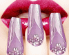 Lilac Nails+Diamond Ring