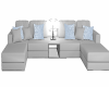 blue grey sofa