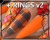 orange nails + rings