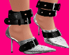 Silver Blk Belt Pumps D