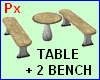 Px Table + 2 benches