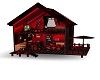 red and black doll house