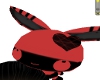 emo black on red bunny