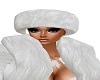 white fur hat