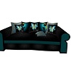 black/teal couch