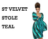 ST VELVET STOLE TEAL