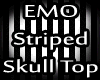 EMO Striped SKULL Top I