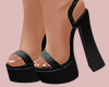 E* Black Glitter Sandals