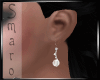 S: White pearl earrings