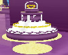 purp&yellow wed cake