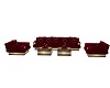 Red Gold Couch Set