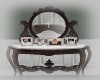 Antique table and mirror
