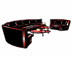 blk&Red Sofa Set