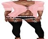 PNT SUIT PINK FRINGE TOP