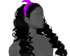 KID PURPLE BOW-BLK CURLY