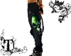 Djx green skull pants M