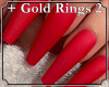 Red Nails + Gold Rings 2