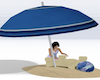 Sand castle & umbrella
