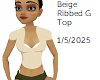 [BB] Beige Ribbed G Top