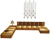 Gold and brown couch