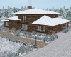 snowy winter cabin