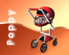 Red baby carriage w.