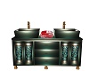 LL~TEAL & CREAM SINK