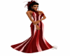 gown red stribed satin