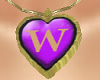"W"_Necklace Gold Purple