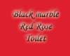 Blk and Rd rose toilet