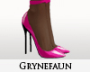 Pink black heels nylons