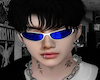 Silver Blue Glasses M