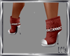 SILVER CHAIN RED BOOTS