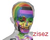 rainbow pride skull head