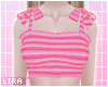 Rose Stripes Bow Top