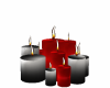 red and silver candles