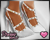 P|White Studded Heels