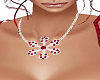 Silver and red necklace