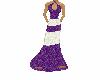 Purple White Satin Dress