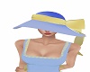 blue and yellow sun hat