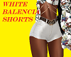white balencia shorts