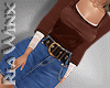 Coffee Denim Skirt Set