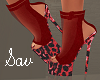 Red Cheetah Booties