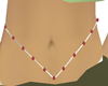 silver,ruby belly chain 
