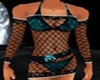sexi teal fishnet outfit